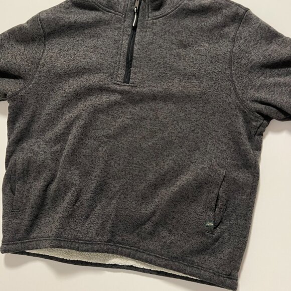 Orvis Sweater Fleece Lined Sherpa 1/4 Zip Pullover Gray Outdoor Men's size XXL - Picture 8 of 8